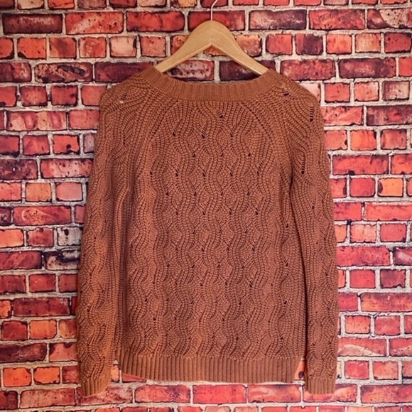 Urban Outfitters Coincidence & Chance Cable Knit Sweater Small Clay/Rust Brown - Picture 2 of 8
